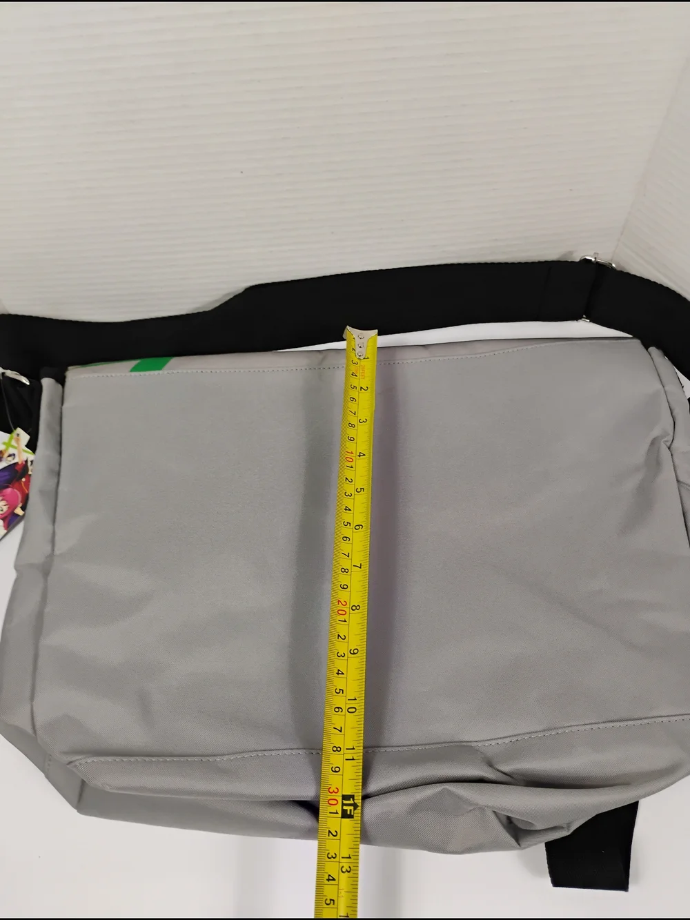 Anime Graphic Messenger Bag for Men – Gray & Green
